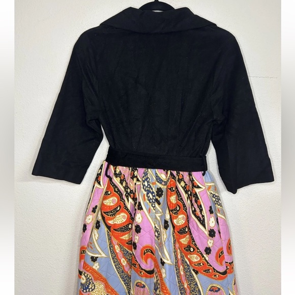 VTG 70’s Psychedelic Printed Quilted Long Sleeve Maxi Dress Dela-Ann Creation M - Picture 15 of 16